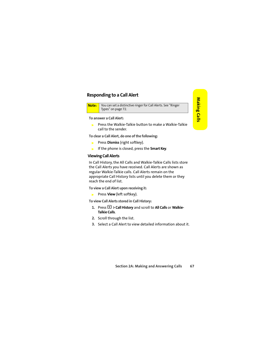 Responding to a call alert | Motorola Deluxe Ic902 User Manual | Page 85 / 289