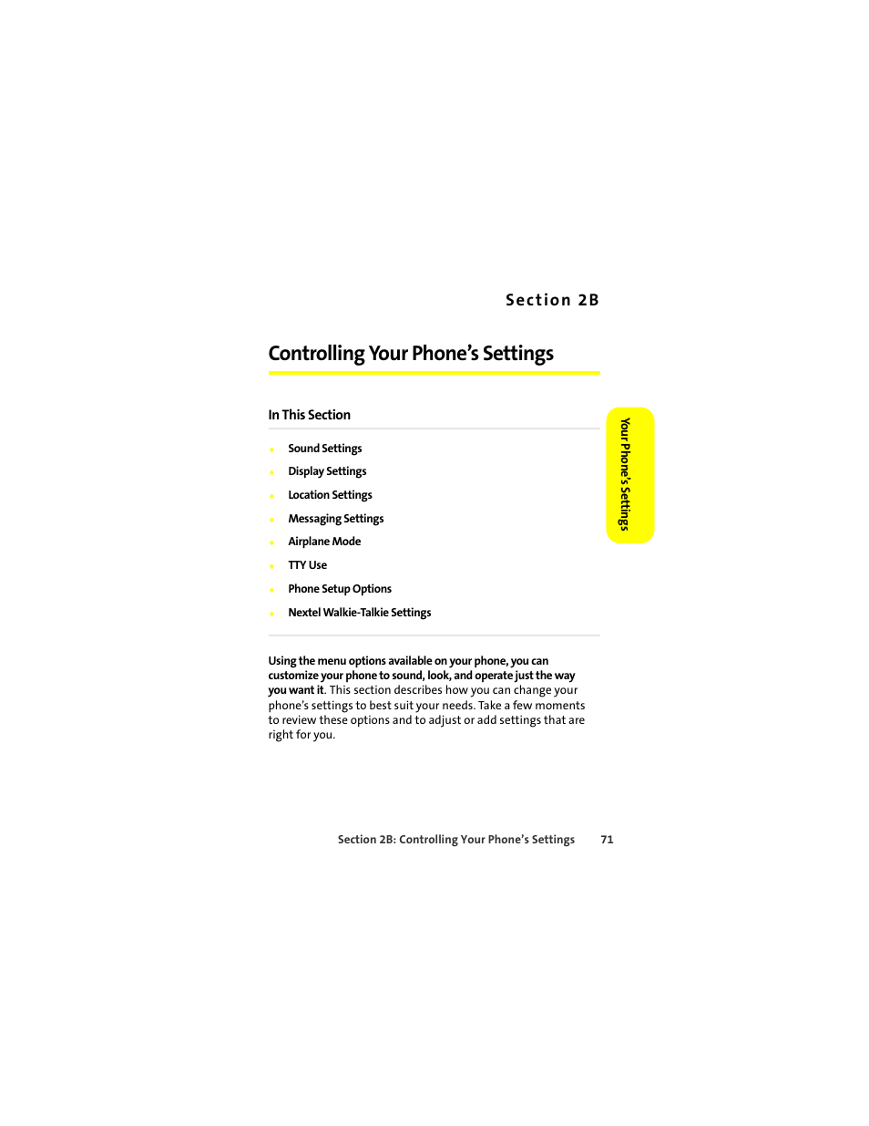 Controlling your phone’s settings | Motorola Deluxe Ic902 User Manual | Page 89 / 289