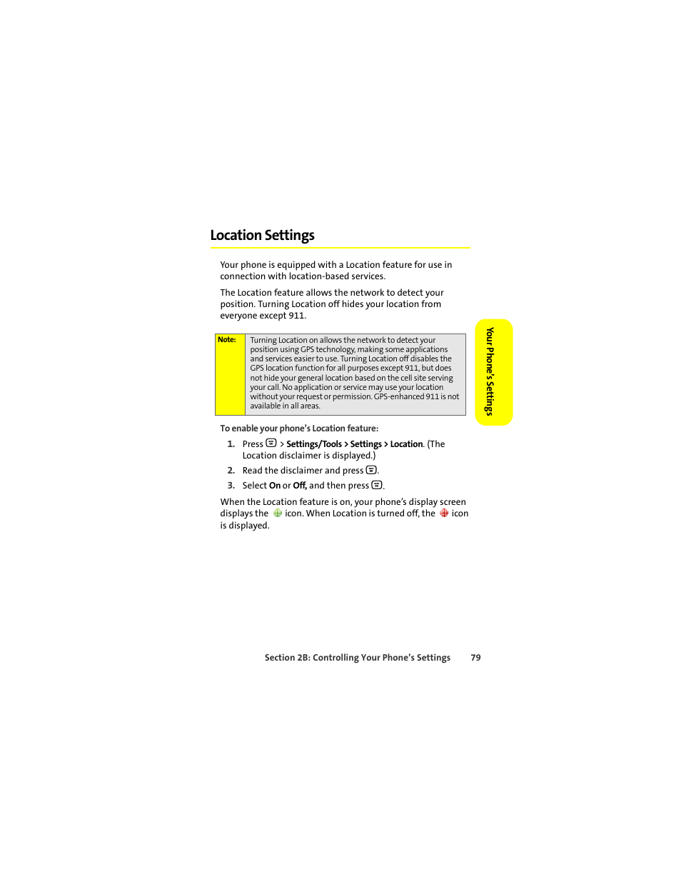 Location settings | Motorola Deluxe Ic902 User Manual | Page 97 / 289