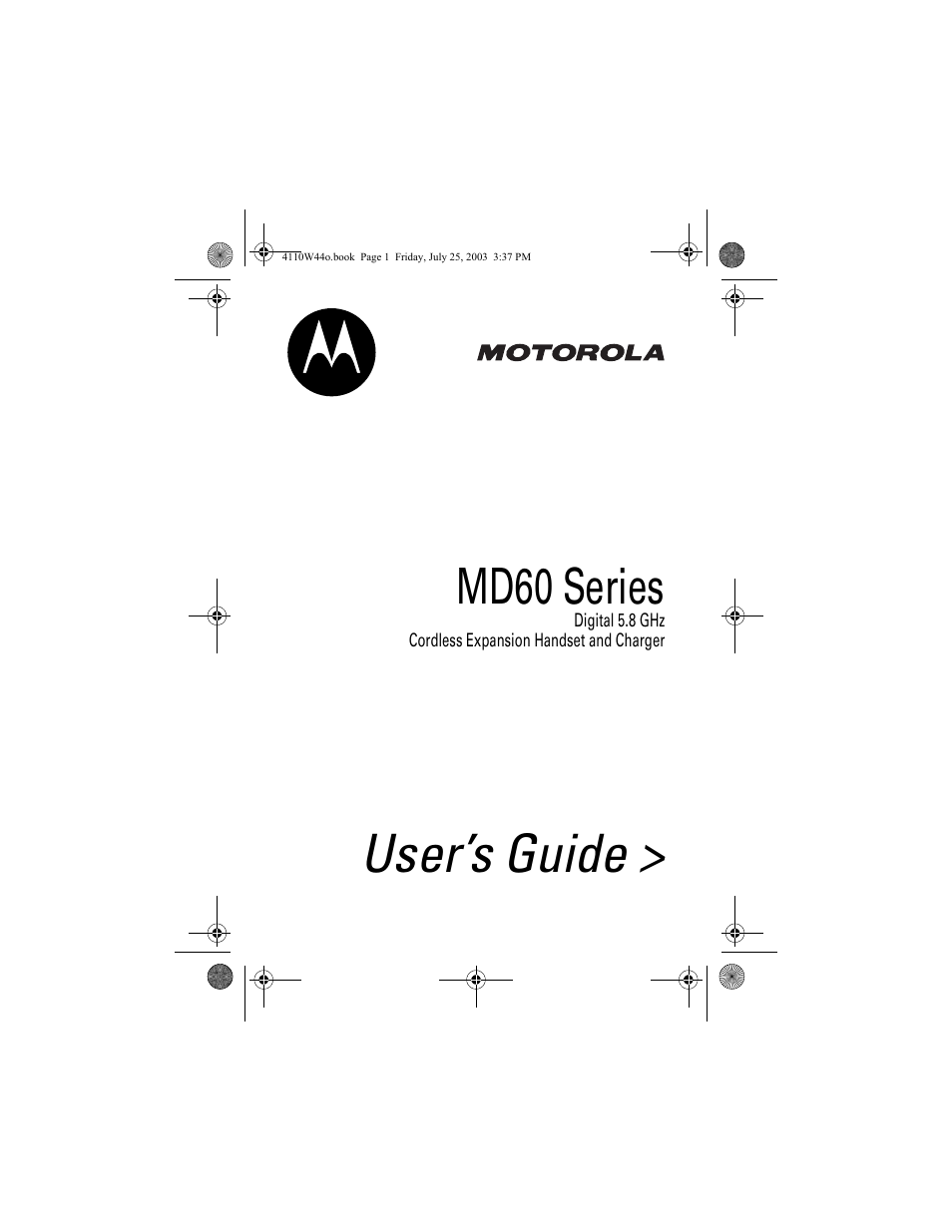 Motorola MD60 Series User Manual | 52 pages