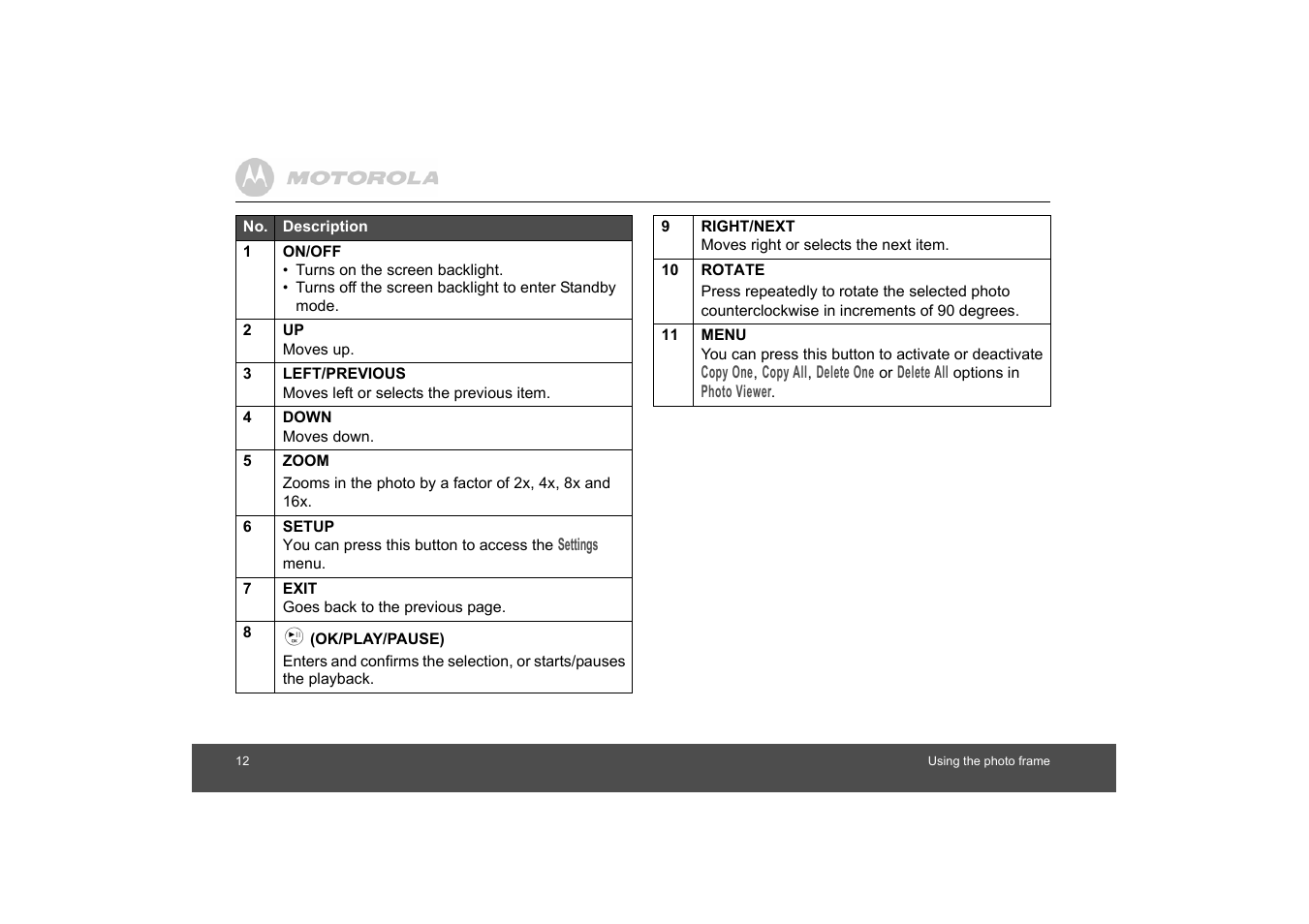 Motorola MF800 User Manual | Page 12 / 25