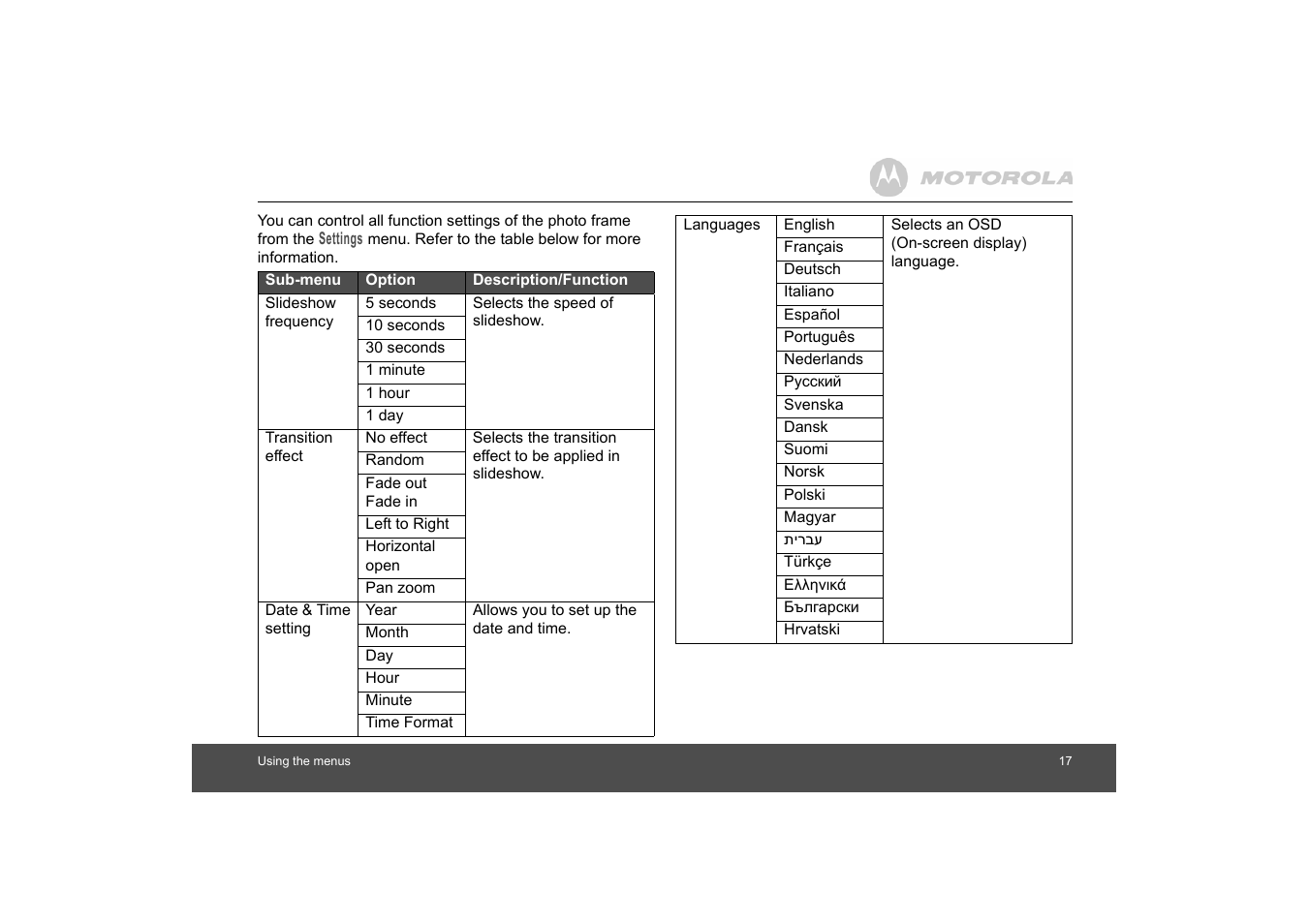 Motorola MF800 User Manual | Page 17 / 25