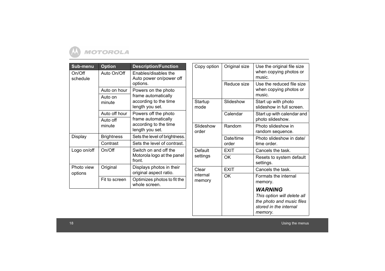 Motorola MF800 User Manual | Page 18 / 25