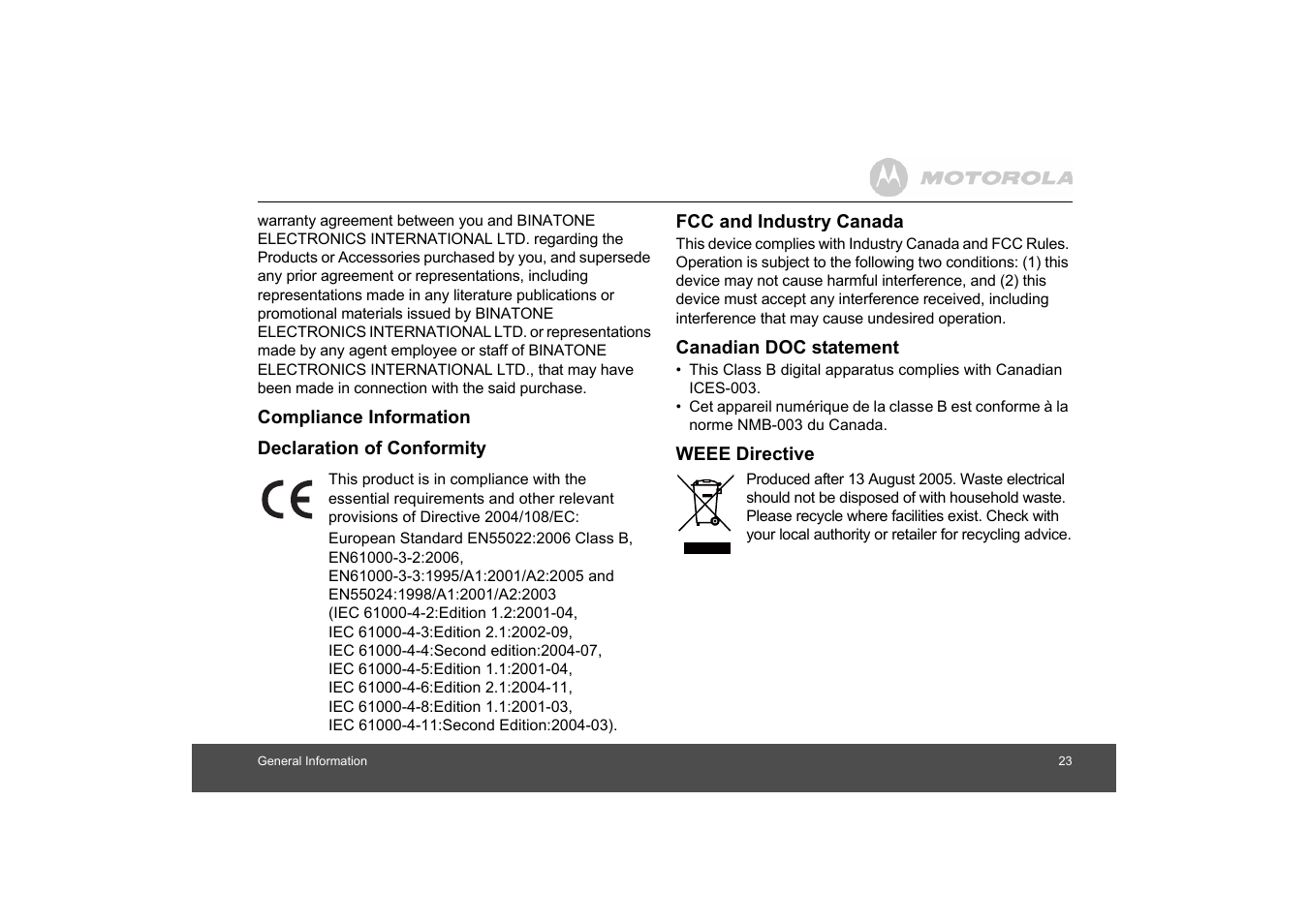 Motorola MF800 User Manual | Page 23 / 25