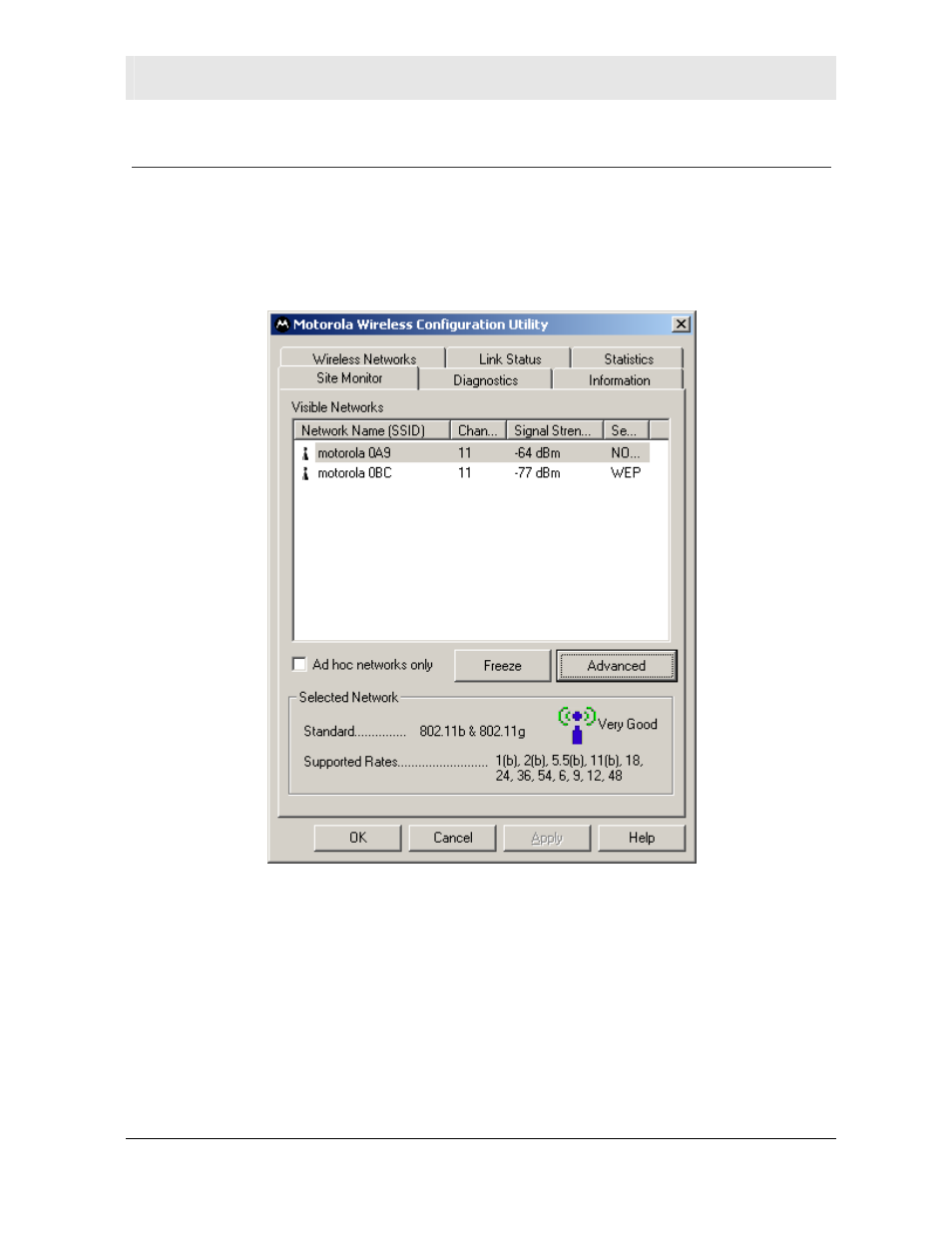 Viewing site monitor information | Motorola WN825 User Manual | Page 32 / 59