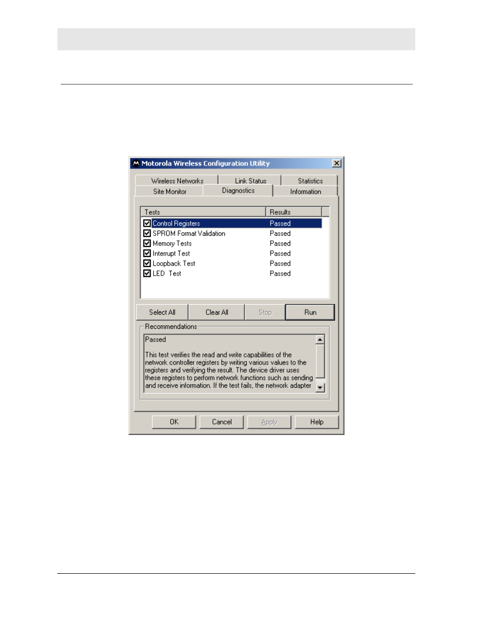 Diagnostics | Motorola WN825 User Manual | Page 37 / 59