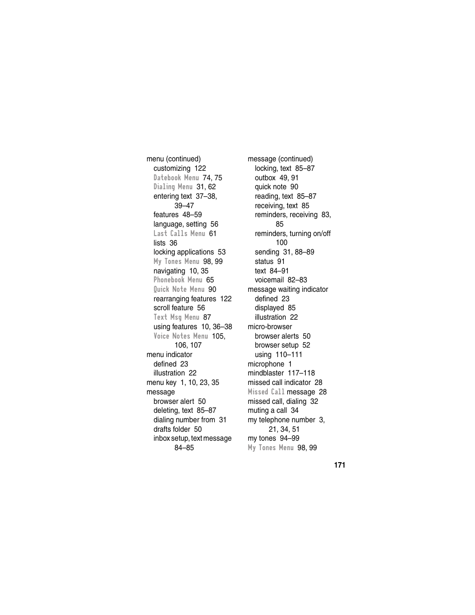 Motorola 120e User Manual | Page 173 / 184