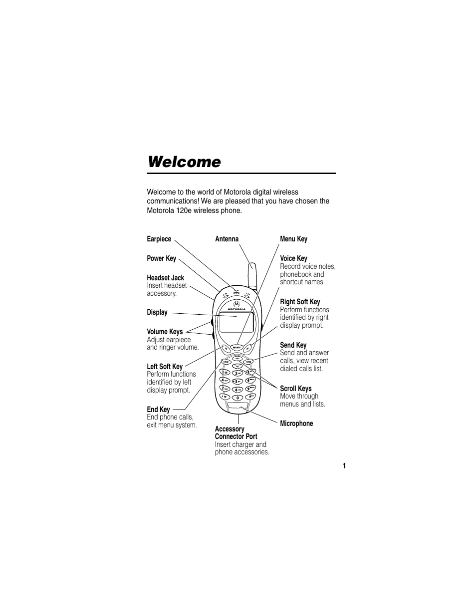 Welcome | Motorola 120e User Manual | Page 3 / 184