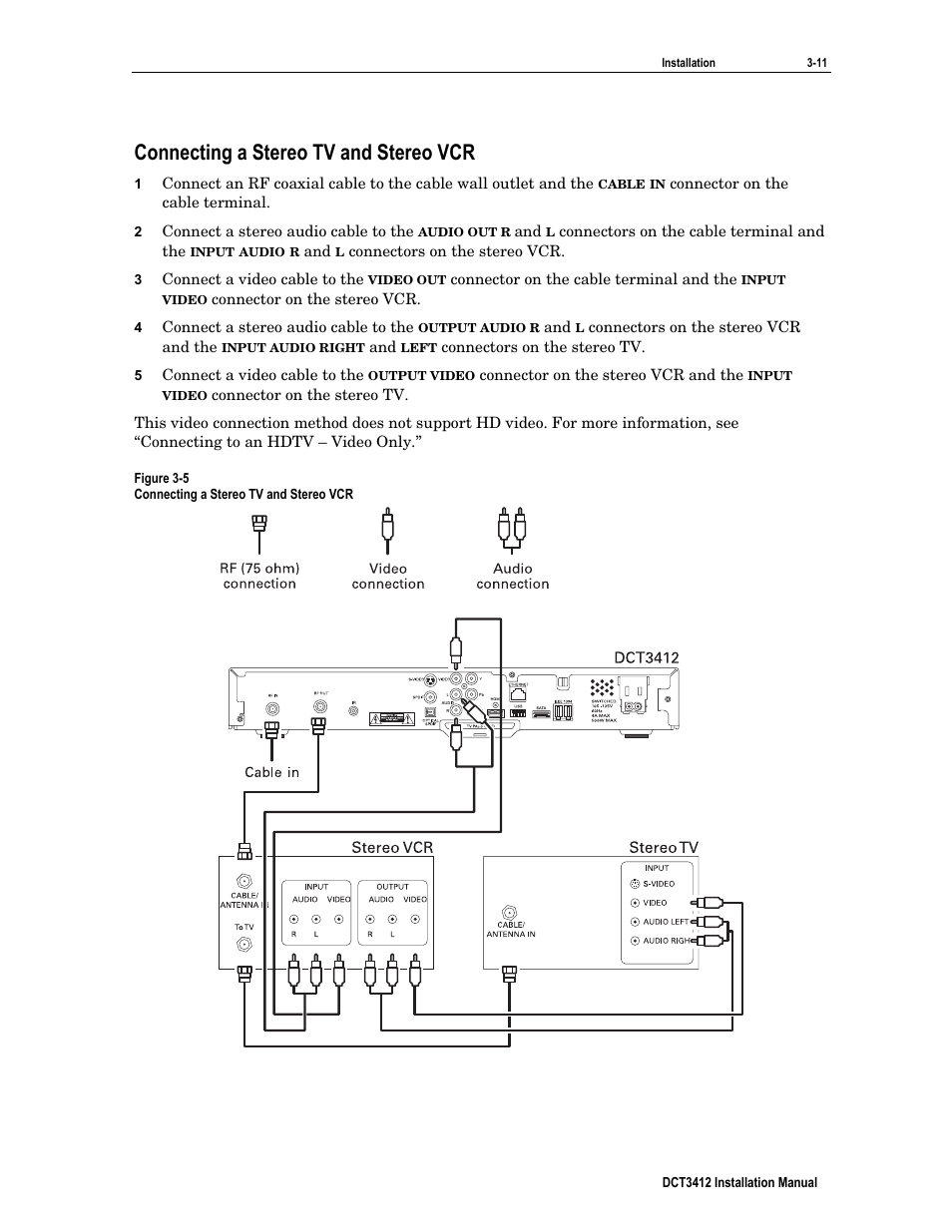 Connecting a stereo tv and stereo vcr | Motorola DCT3412 User Manual | Page 27 / 77