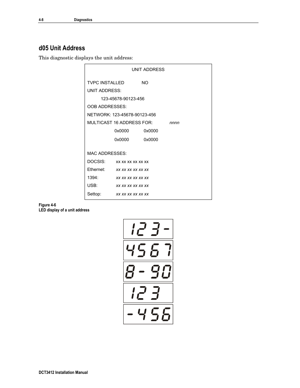 D05 unit address | Motorola DCT3412 User Manual | Page 48 / 77