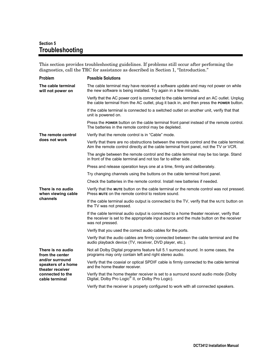 Troubleshooting | Motorola DCT3412 User Manual | Page 70 / 77