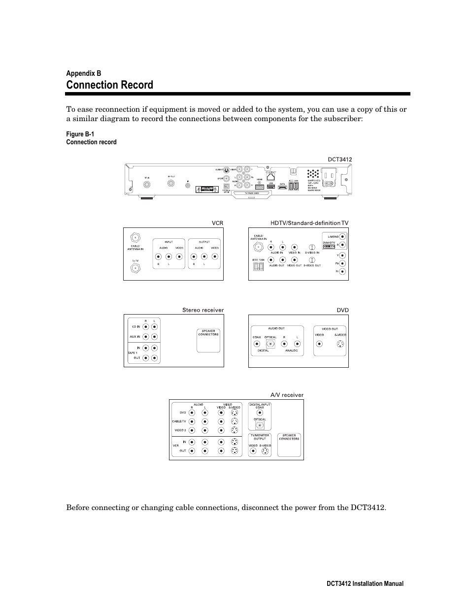 Connection record | Motorola DCT3412 User Manual | Page 74 / 77