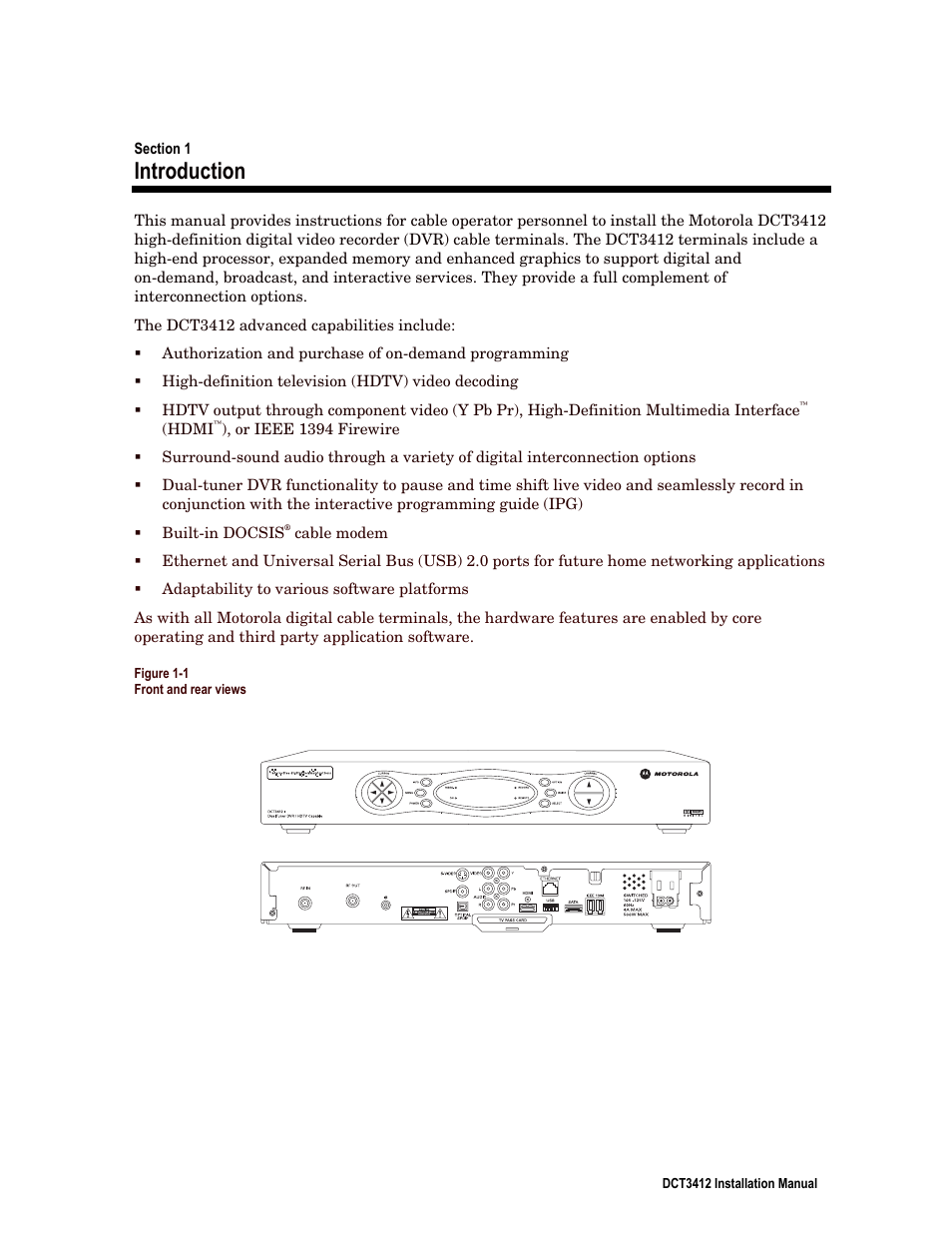 Introduction | Motorola DCT3412 User Manual | Page 9 / 77