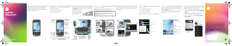 Motorola BACKFLIP 68000202889 User Manual | 2 pages