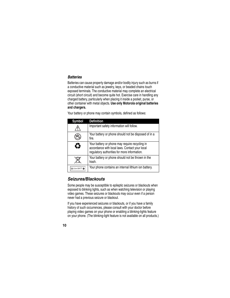 Motorola C353 User Manual | Page 12 / 94
