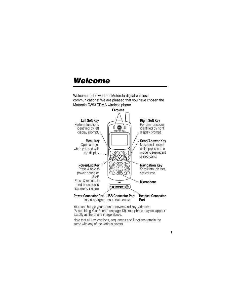 Welcome | Motorola C353 User Manual | Page 3 / 94