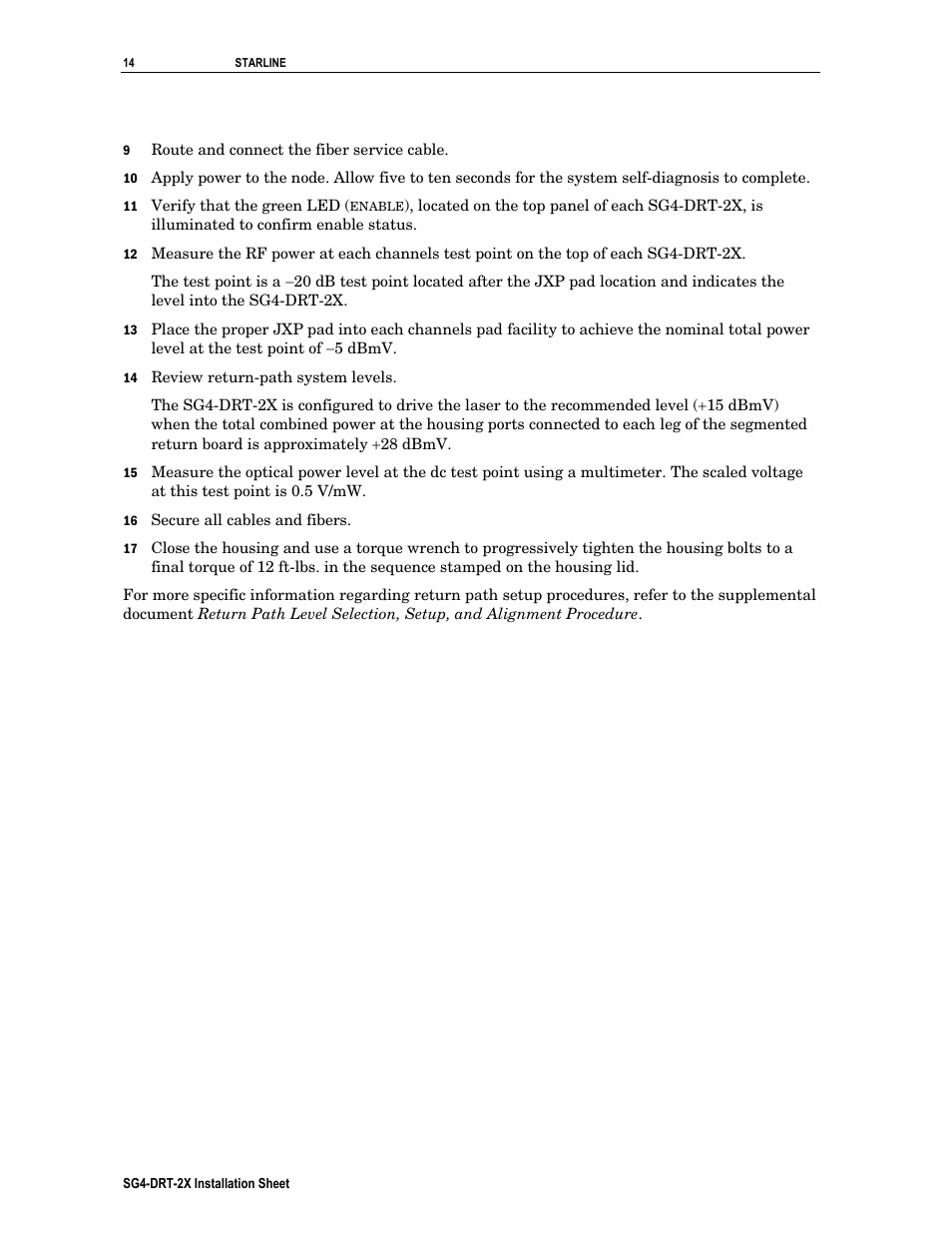 Motorola SG4-DRT-2X User Manual | Page 14 / 18