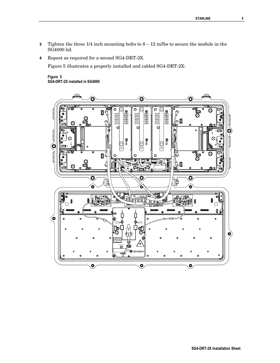 Sg4-drt-2x installation sheet, Starline 5 | Motorola SG4-DRT-2X User Manual | Page 5 / 18