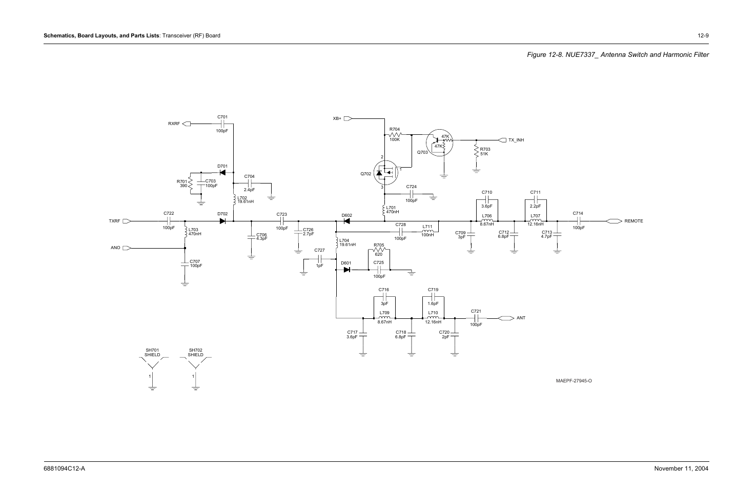 Nue7337_ antenna switch and harmonic filter | Motorola SSETM 5000 User Manual | Page 175 / 224