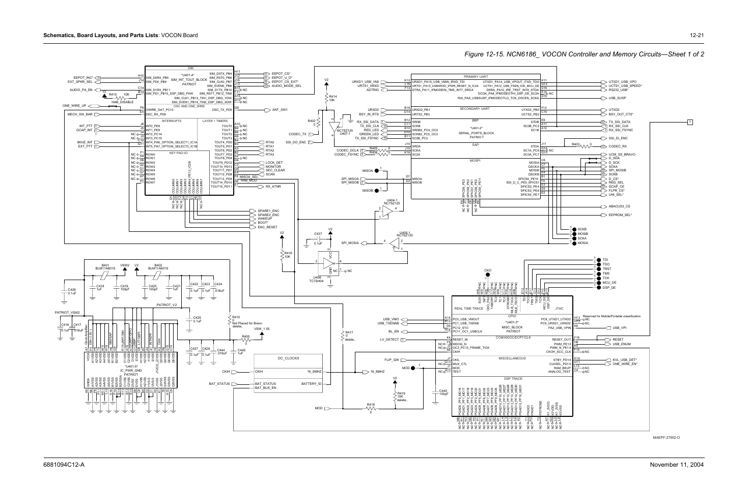 Ncn6186_ vocon controller and memory circuits | Motorola SSETM 5000 User Manual | Page 187 / 224