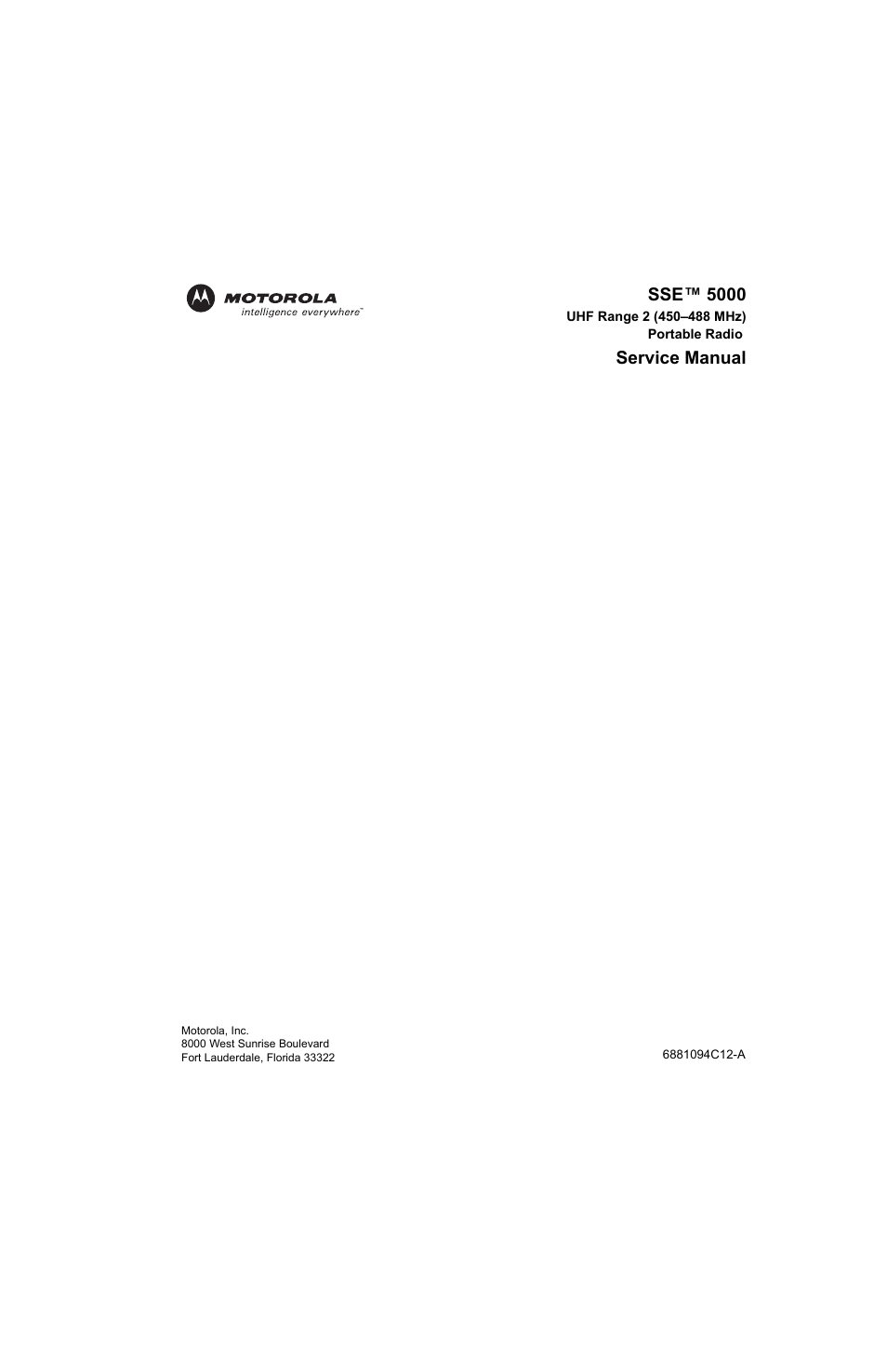 Sse™ 5000, Service manual | Motorola SSETM 5000 User Manual | Page 3 / 224