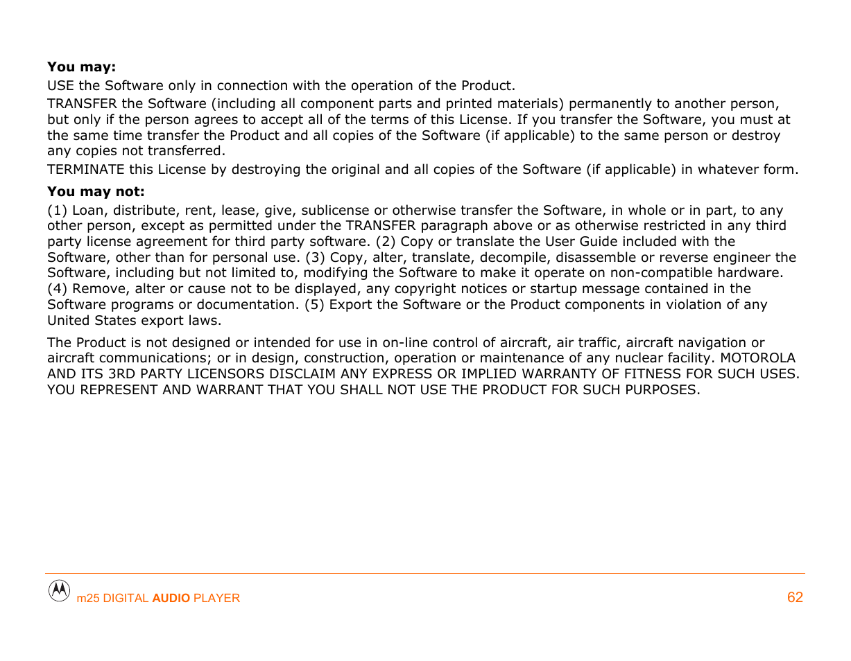 Motorola m25 User Manual | Page 62 / 70