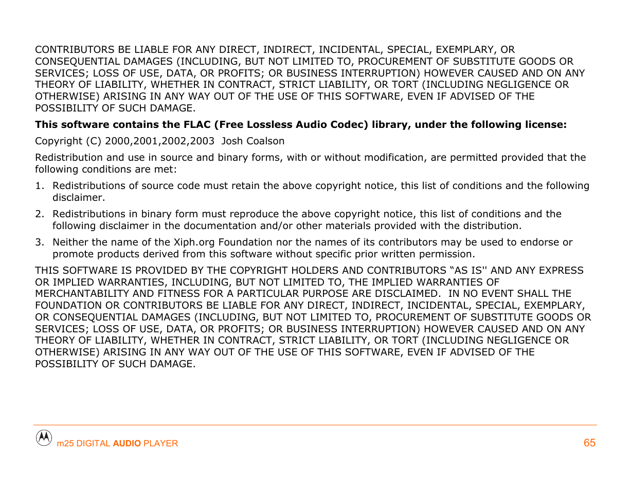 Motorola m25 User Manual | Page 65 / 70