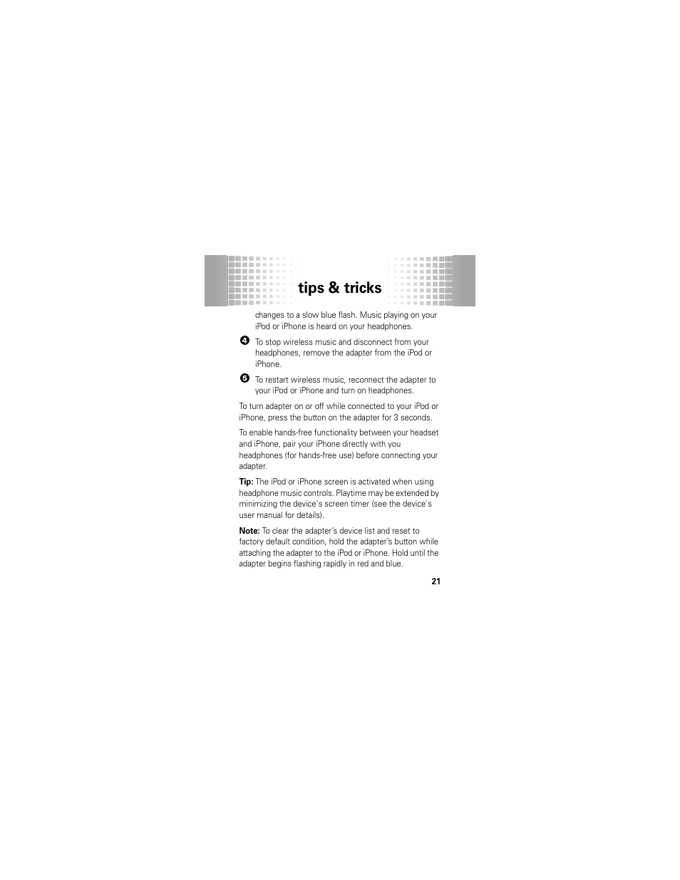 Tips & tricks | Motorola D670 User Manual | Page 2 / 2