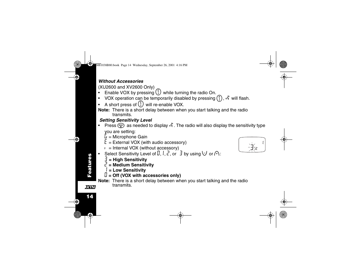 Motorola XU1100 User Manual | Page 26 / 60