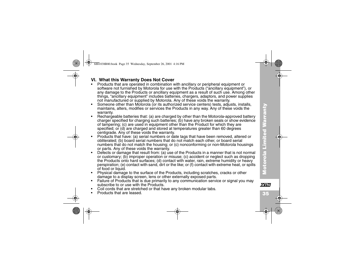 Motorola XU1100 User Manual | Page 47 / 60