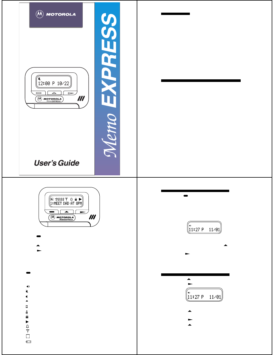 Motorola Memo Express 6881018B45-B User Manual | 4 pages