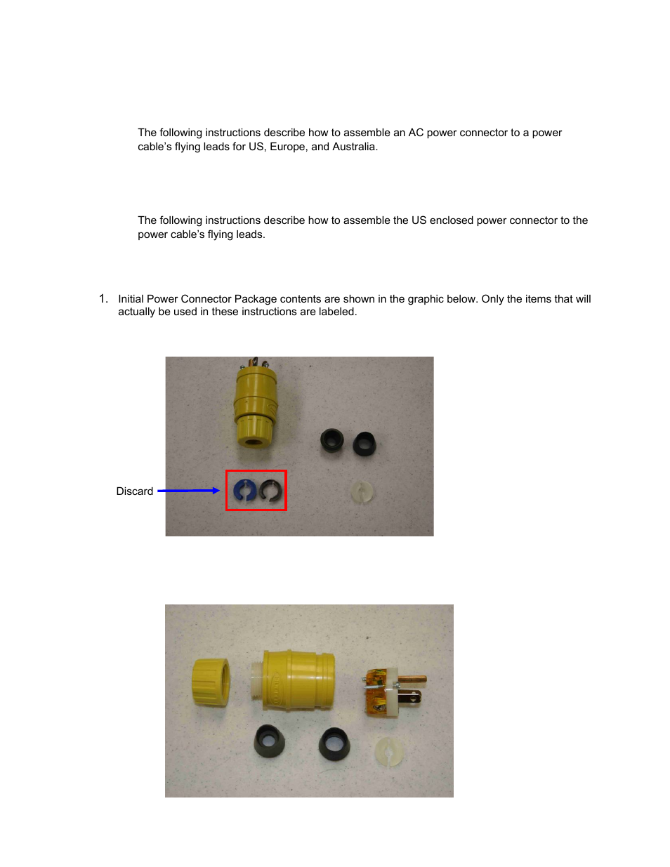 Wiring instructions, Us power connector wiring instructions, Part i – power connector parts | Wiring instructions -10, Us power connector wiring instructions -10, Part i – power connector parts -10, Figure 9-1, Initial power connector package contents -10, Figure 9-2, Required items -10 | Motorola 2.1 User Manual | Page 111 / 135