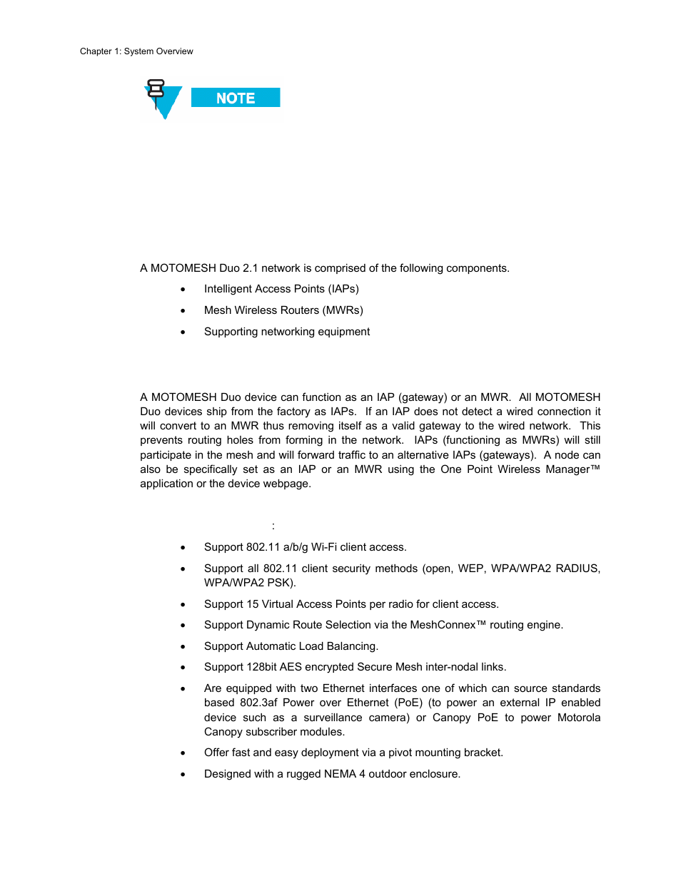 Motomesh duo 2.1 network components, Intelligent access point, Motomesh duo 2.1 network components -2 | Intelligent access point -2 | Motorola 2.1 User Manual | Page 16 / 135