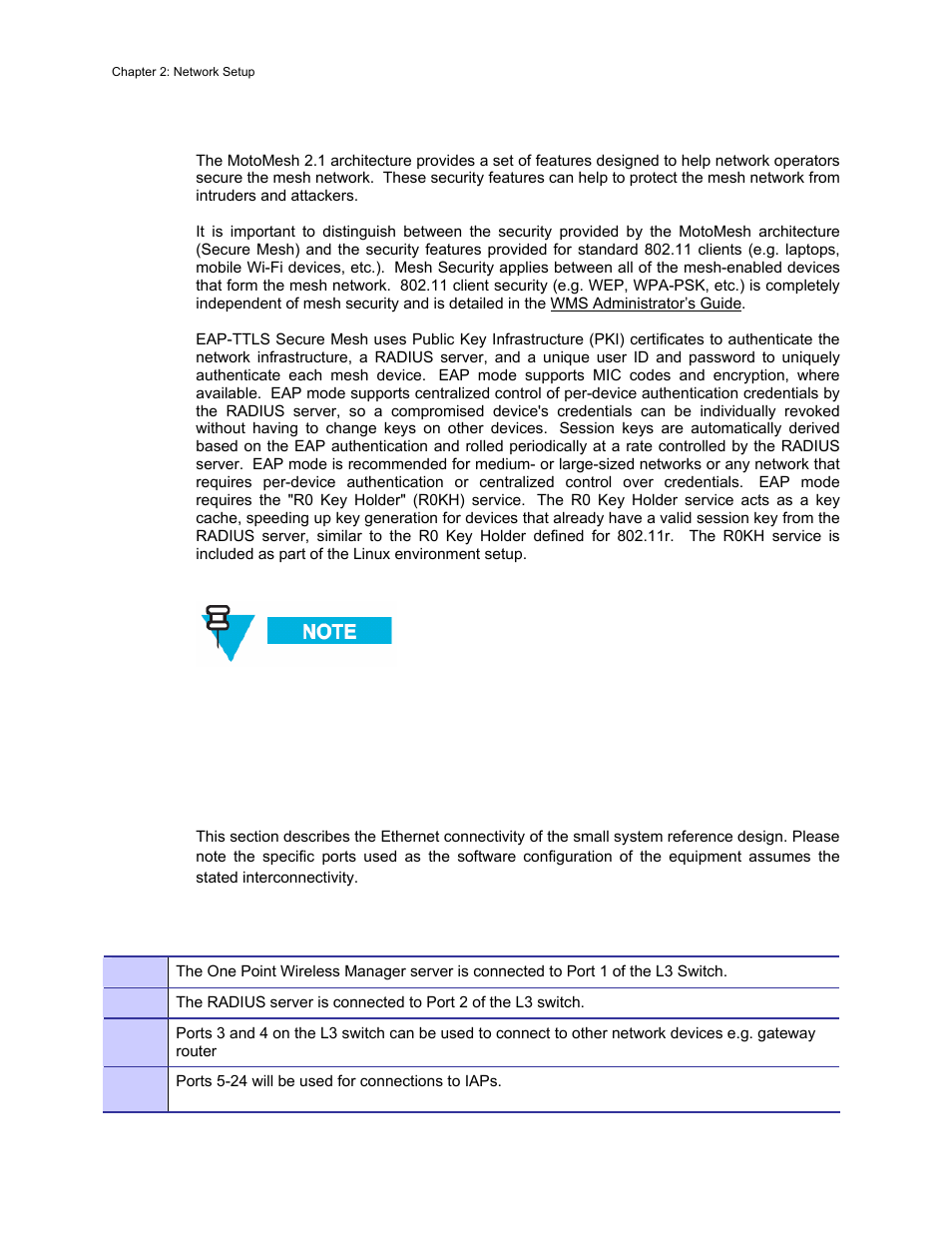 Eap-ttls secure mesh, Network device ethernet interconnectivity, Eap-ttls secure mesh -7 | Network device ethernet interconnectivity -7, Figure 2-2 | Motorola 2.1 User Manual | Page 21 / 135