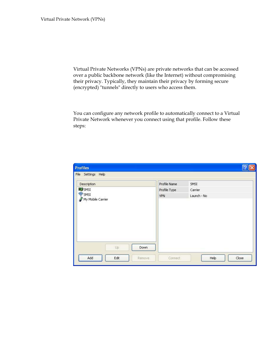 Virtual private networks (vpns), Automatically launching a vpn connection | Motorola USBW 100 User Manual | Page 32 / 55