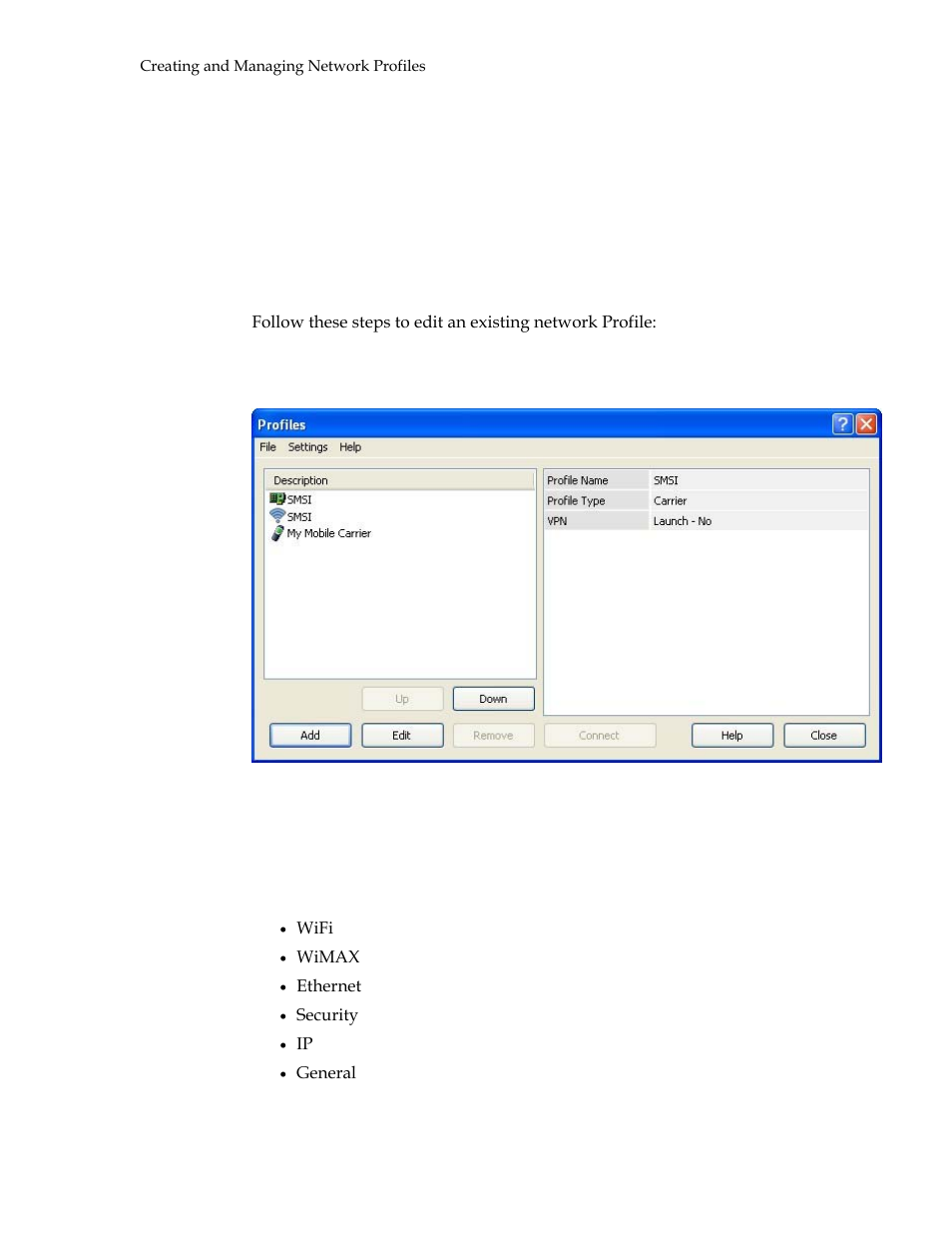 How to edit a network profile | Motorola USBW 100 User Manual | Page 38 / 55