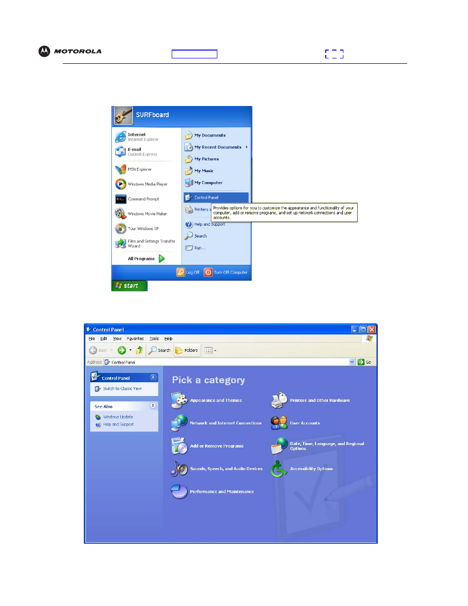 Removing the usb driver from windowsxp, Removing the usb driver from windows xp | Motorola SBG940 User Manual | Page 111 / 141
