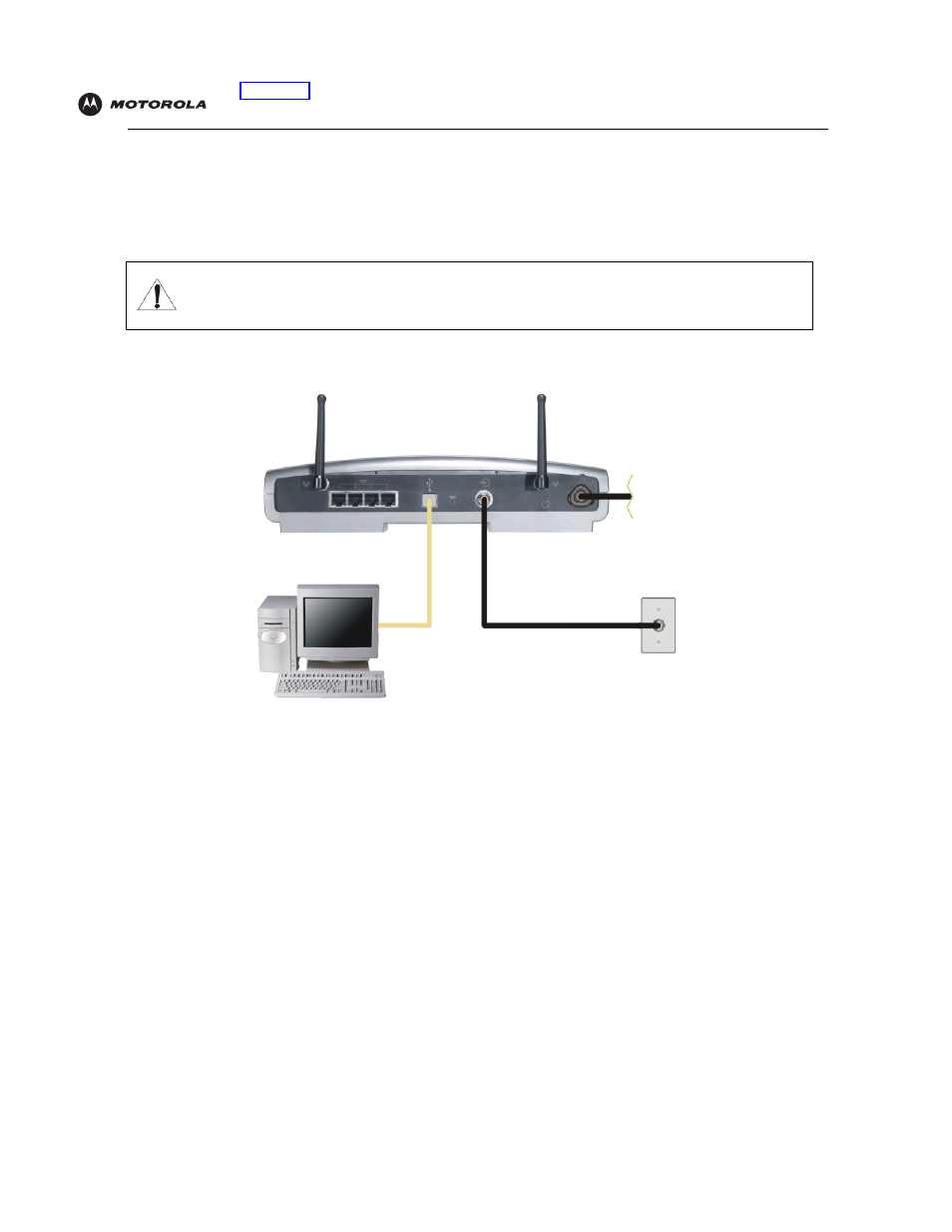Usb connection, Caution | Motorola SBG940 User Manual | Page 20 / 141