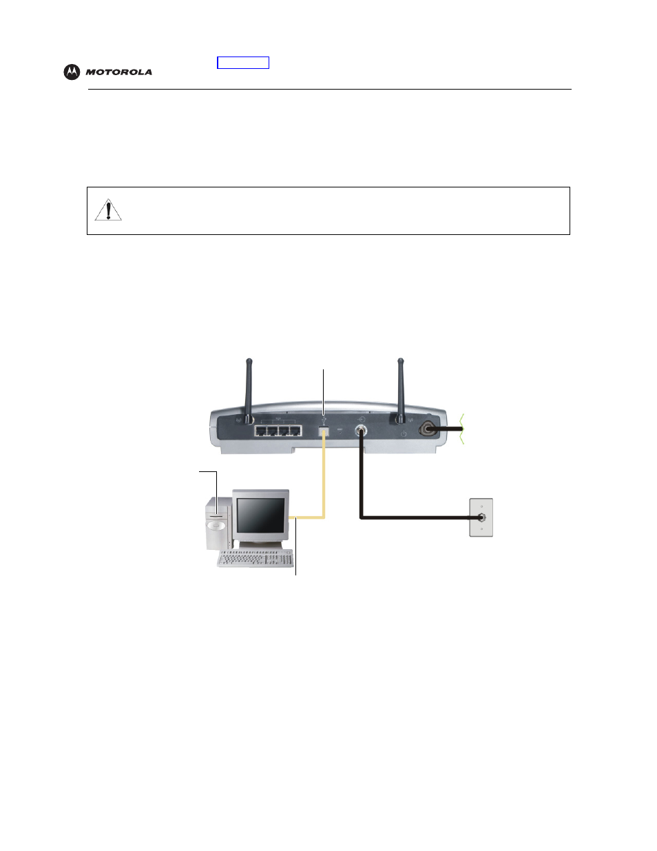 Connecting a pc to the usb port, Caution | Motorola SBG940 User Manual | Page 29 / 141