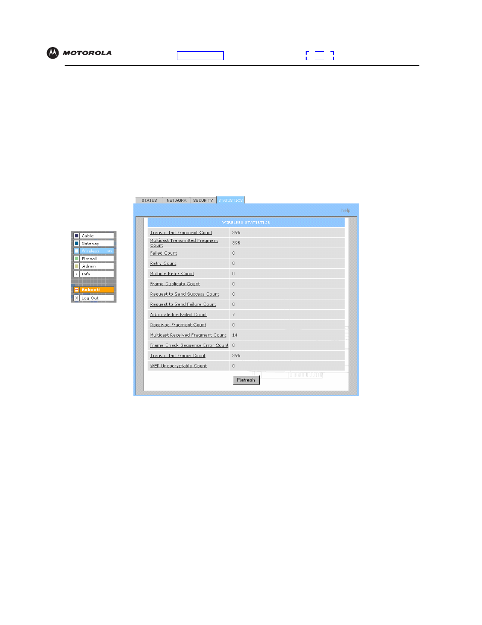 Wireless > statistics page | Motorola SBG940 User Manual | Page 93 / 141