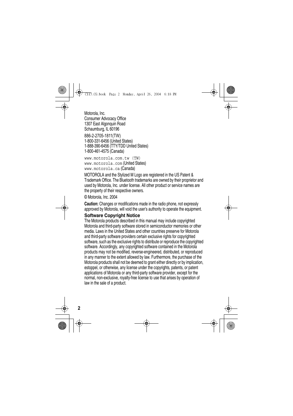 Motorola C115 User Manual | Page 3 / 82