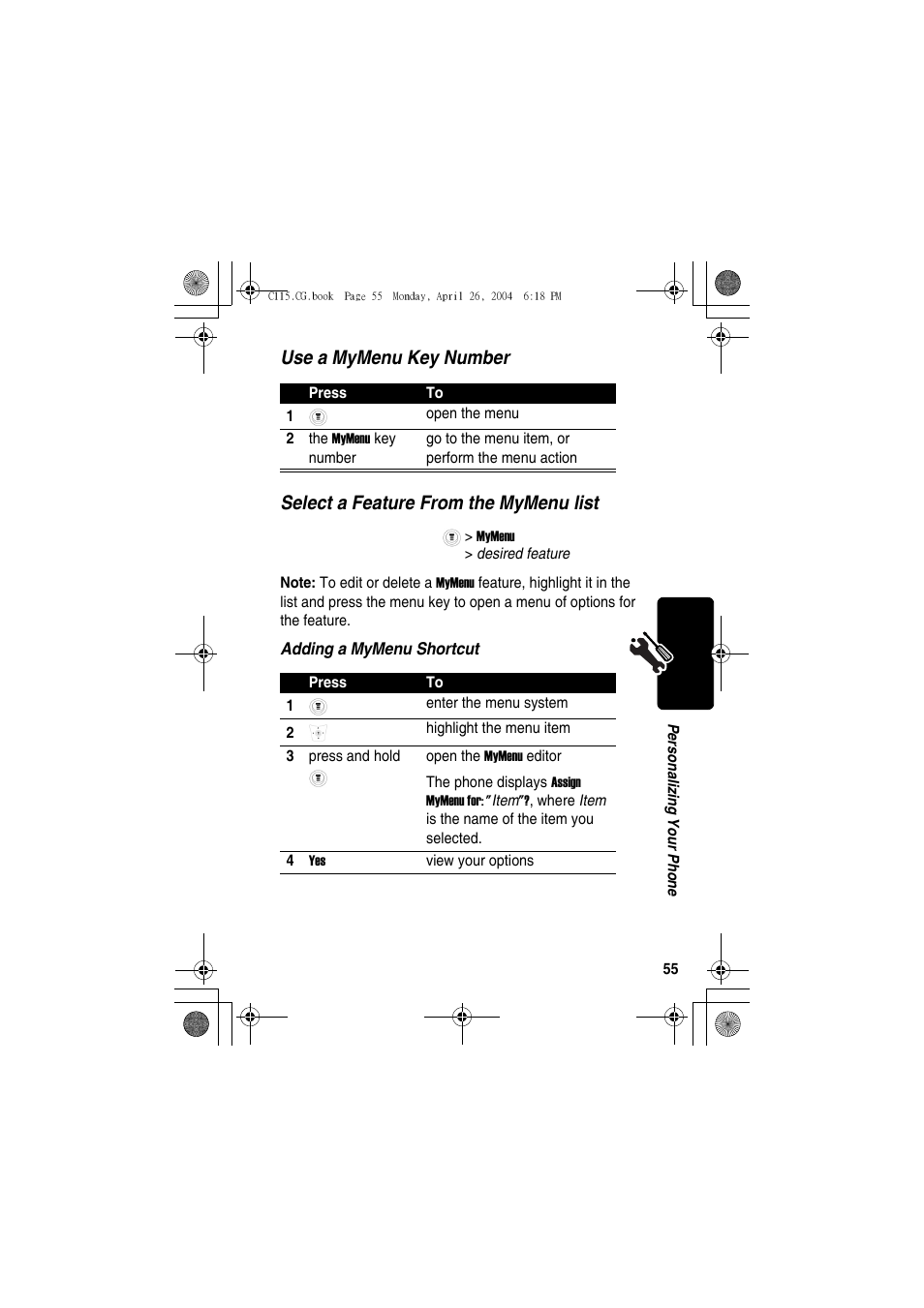 Motorola C115 User Manual | Page 56 / 82