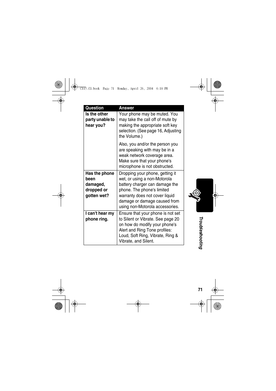 Motorola C115 User Manual | Page 72 / 82