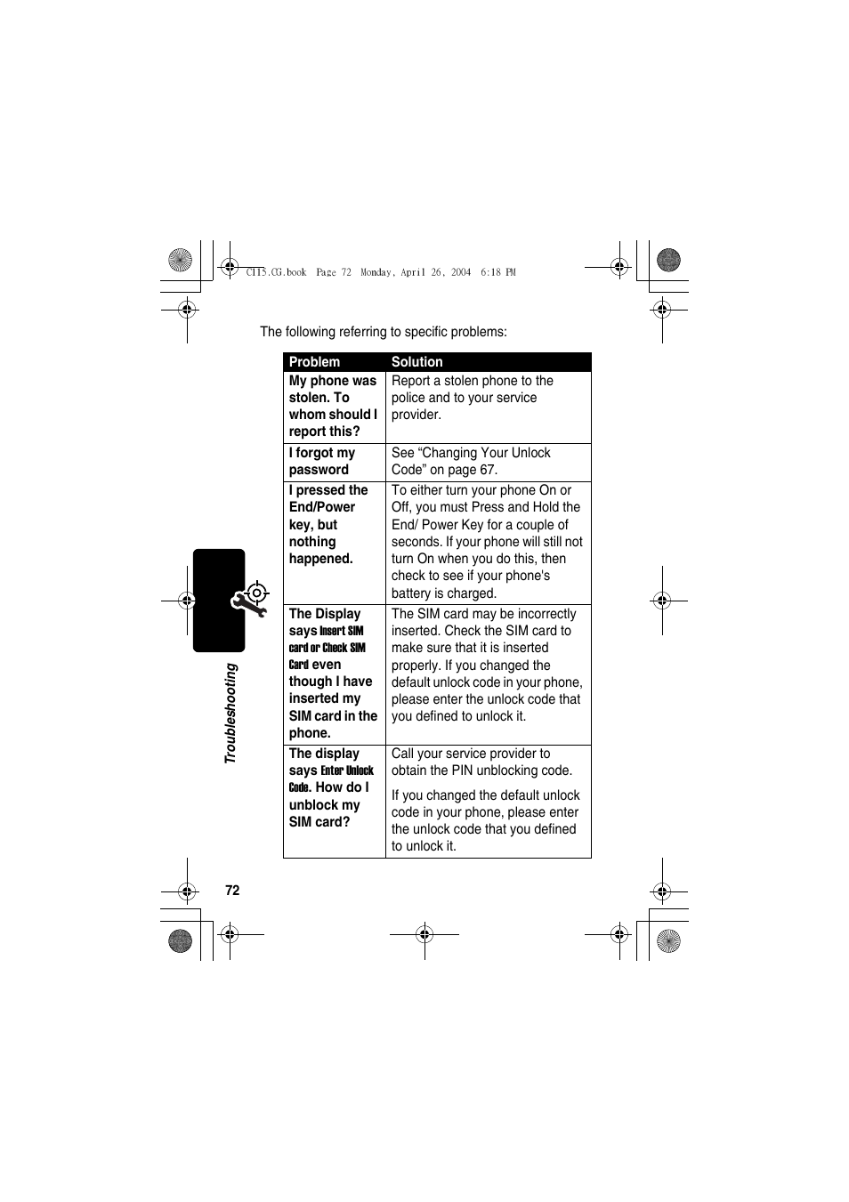 Motorola C115 User Manual | Page 73 / 82