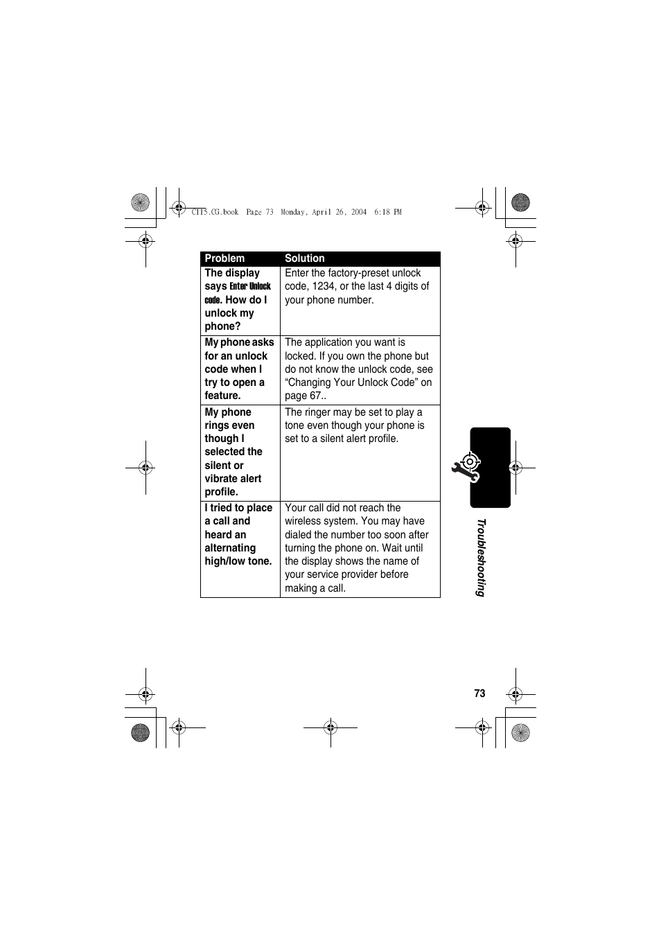 Motorola C115 User Manual | Page 74 / 82