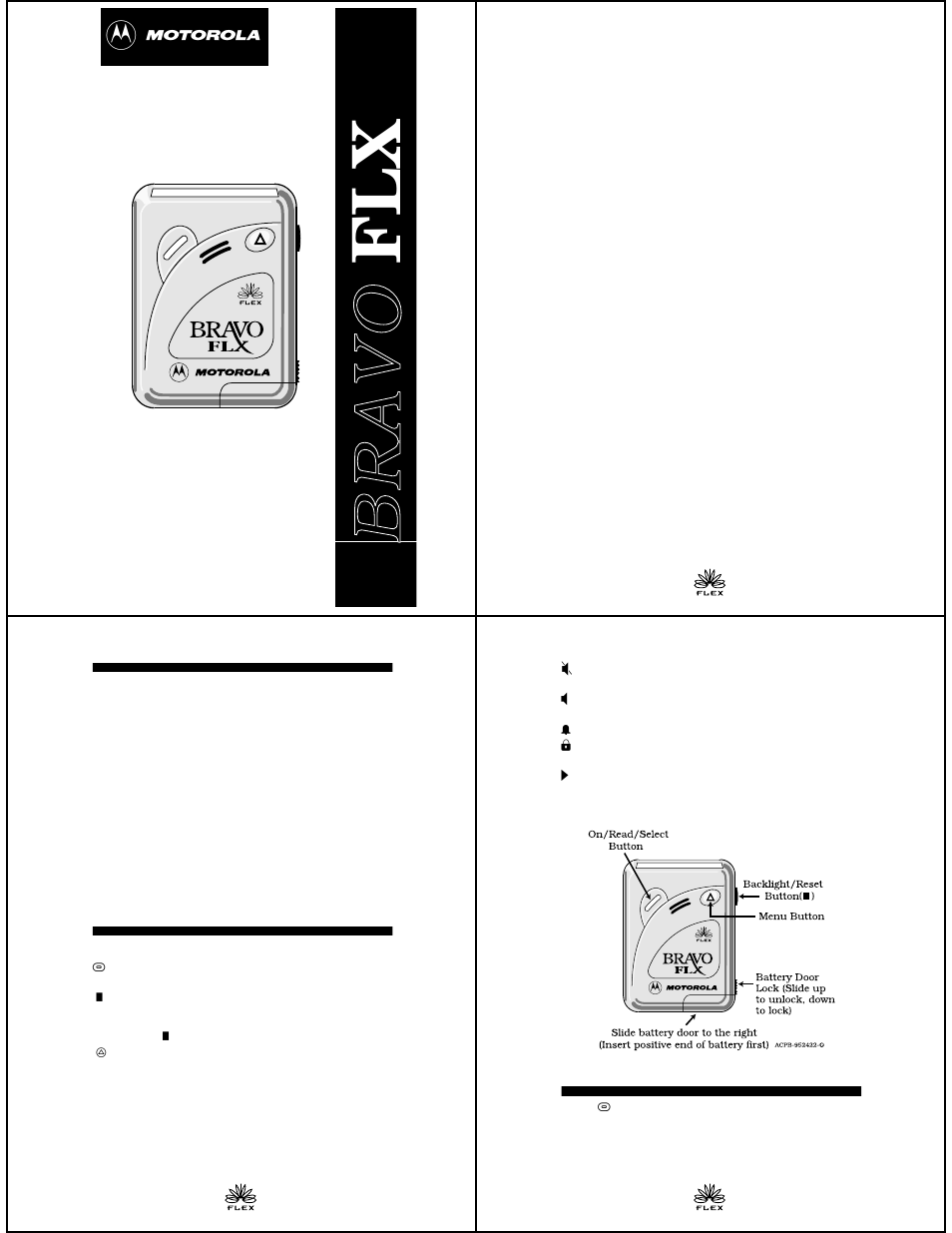 Motorola BRAVO FLX User Manual | 4 pages