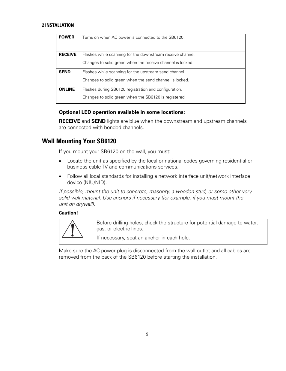 Wall mounting your sb6120 | Motorola SURFboard SB6121 User Manual | Page 16 / 40