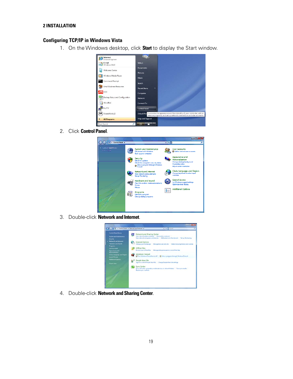 Configuring tcp/ip in windows vista | Motorola SURFboard SB6121 User Manual | Page 26 / 40