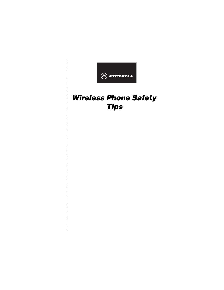Wireless phone safety tips | Motorola T720i User Manual | Page 107 / 112