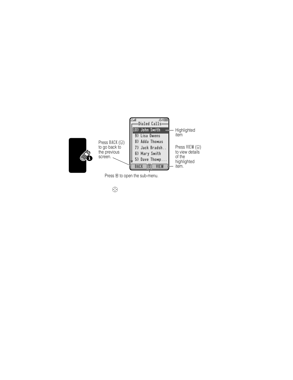 Select a feature option | Motorola T720i User Manual | Page 32 / 112